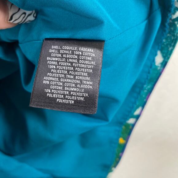 Anthro Vanessa Virginia Hibiscus Sleeveless Shift Sheath Dress Green 2 - Picture 7 of 9